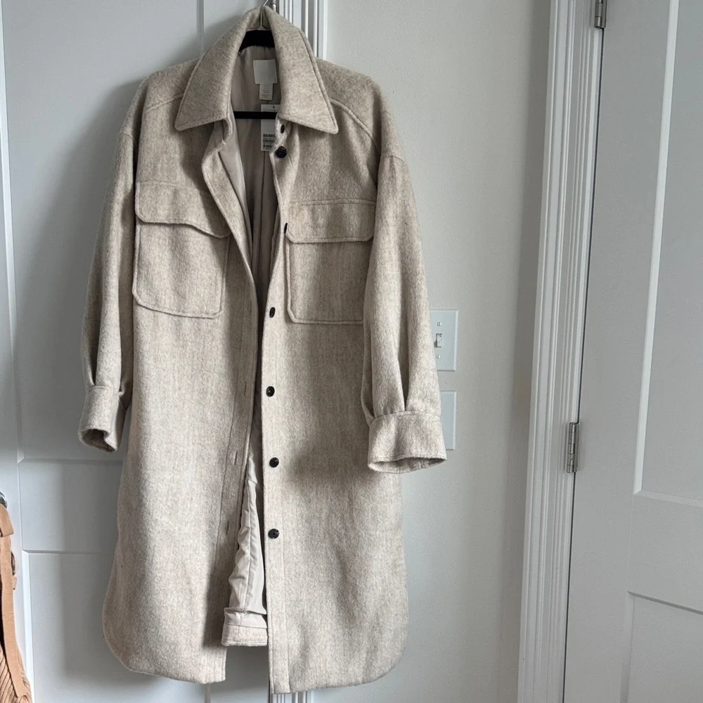 H&M Cream Wool Coat - Picture 2 of 12